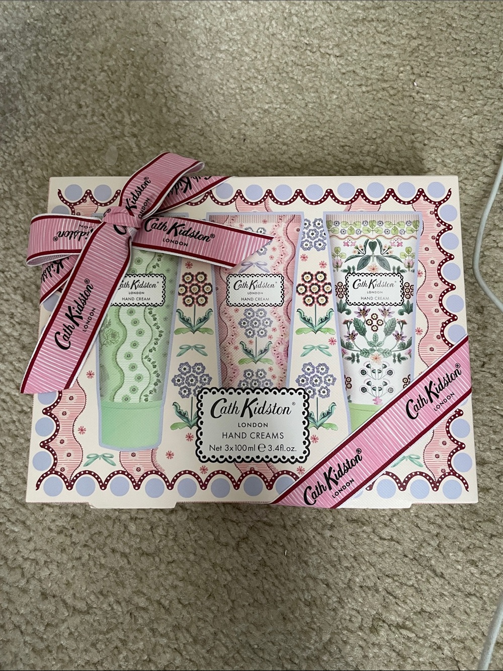 Cath Kidston Pastel Floral Hand Cream Trio - Pink Ribbon Gift Set
